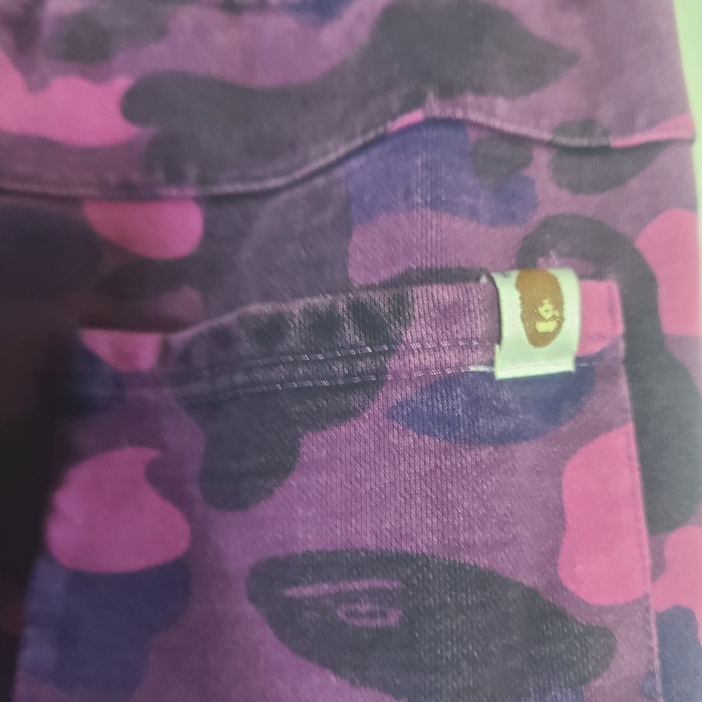 A Bathing Ape BAPE Shark Purple Camo Sweats 100% Cotton Sweatpants Sz. Medium - Picture 6 of 14